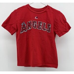 Mike Trout Anaheim Angels Shirt Genuine Merchandise Red Boys Size Medium 10-12